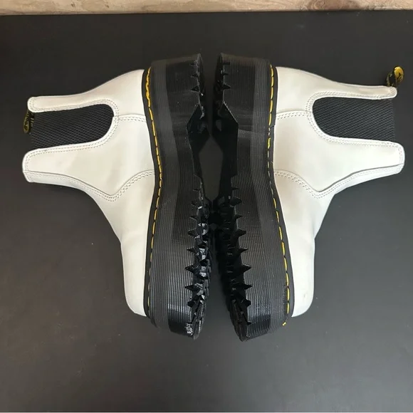 Dr Martens 2976 Quad Smooth Leather White Platform Chelsea Boots W7 hipster M6 - Picture 10 of 15